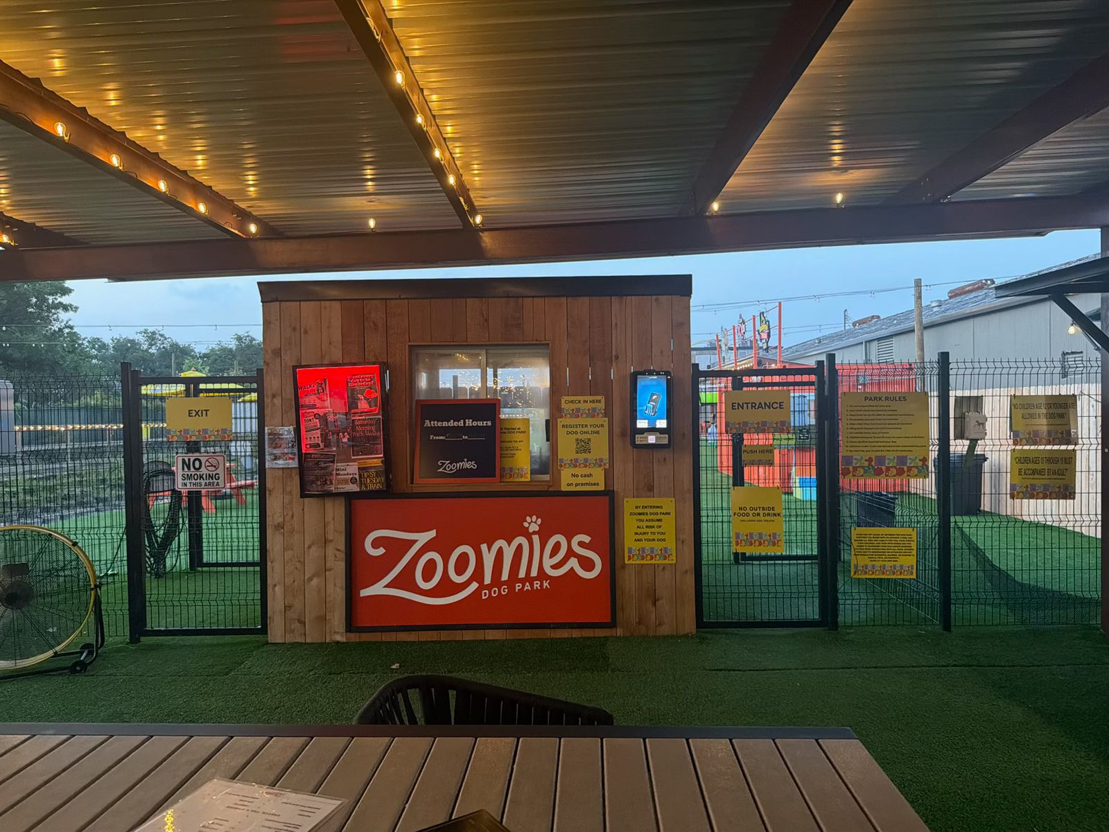 Zoomies check-in booth