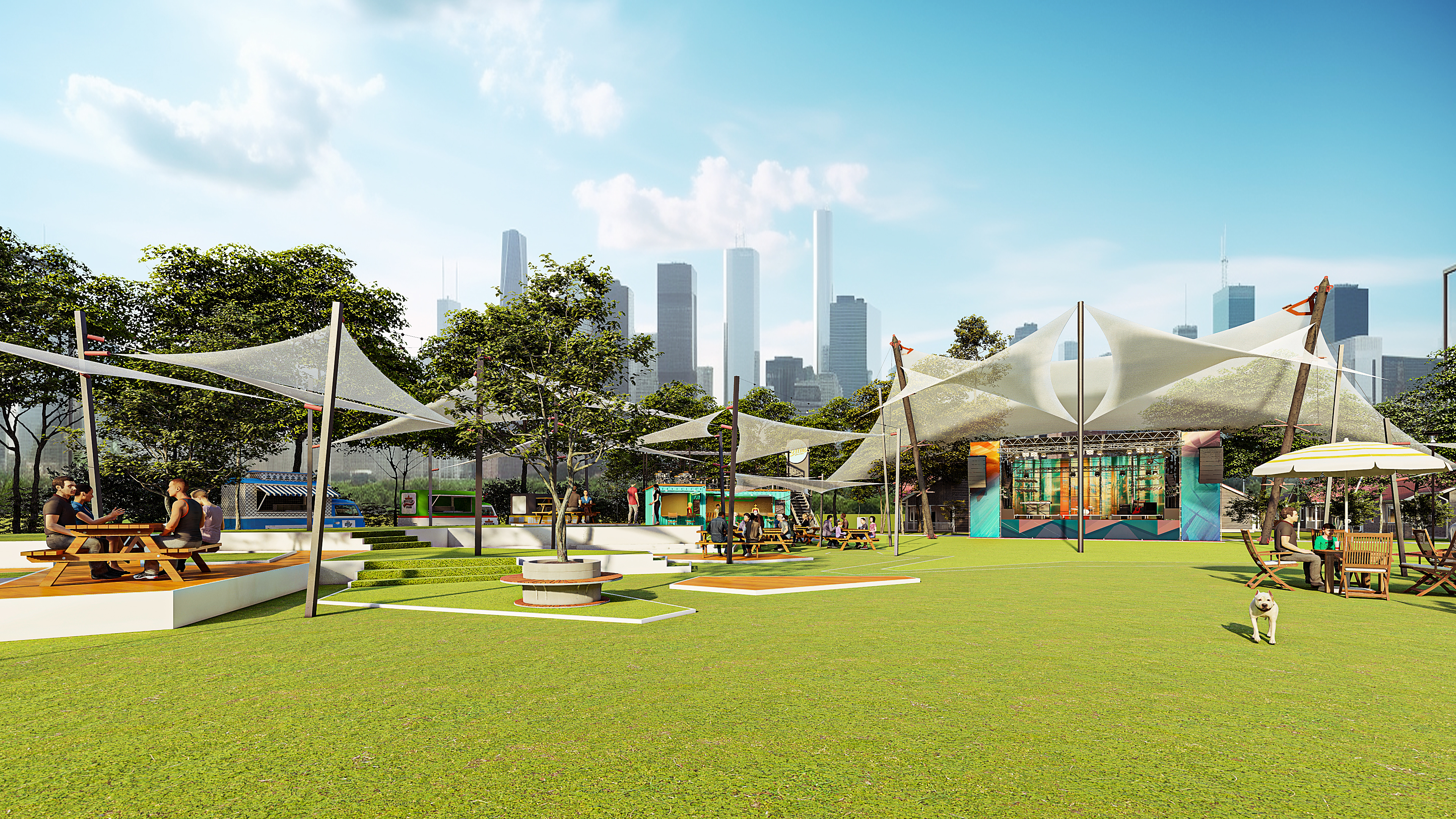 Rendering 3 of Houston, Texas dog park with bar