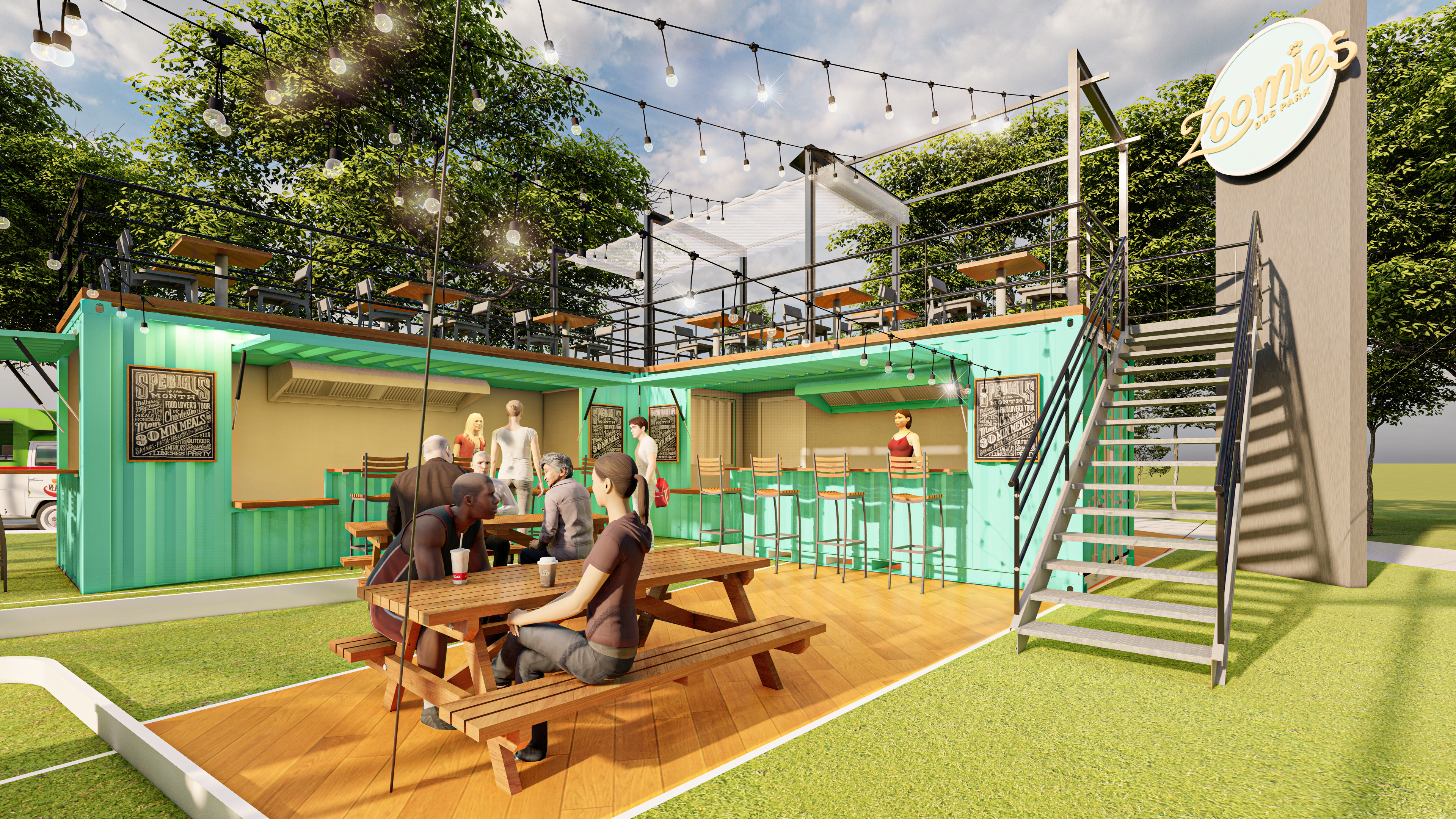 Rendering 4 of Houston, Texas dog park with bar