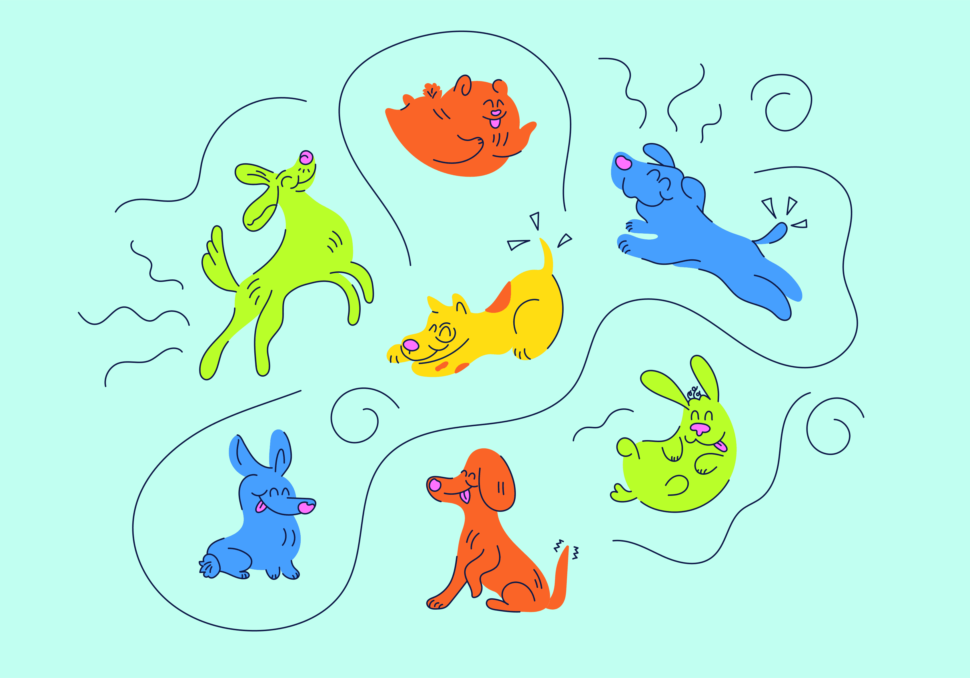 Sad dog illustration